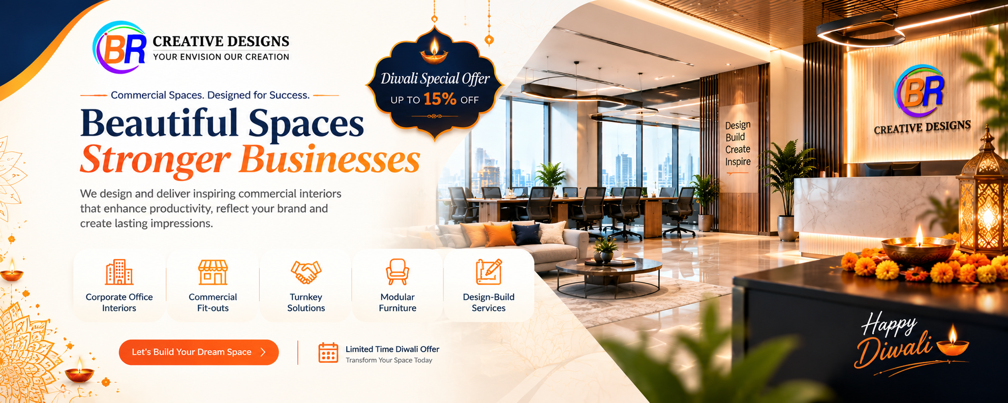BR Creative festive commercial office design showcase