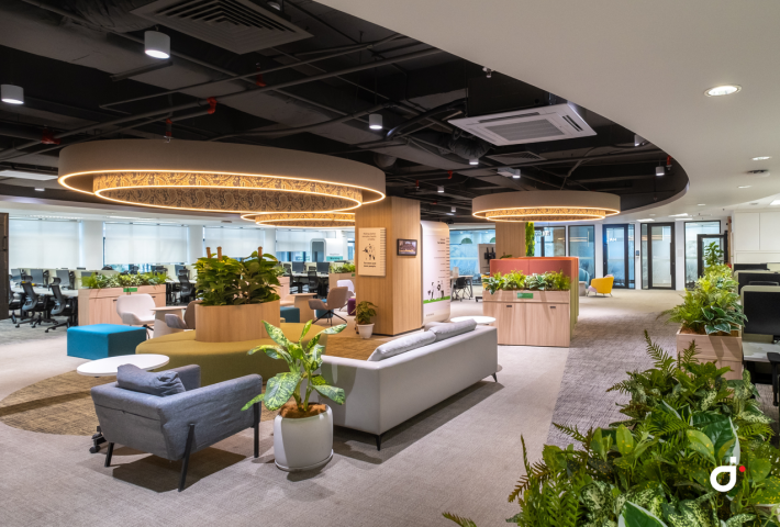 Biophilic corporate office interior design and living walls Delhi NCR