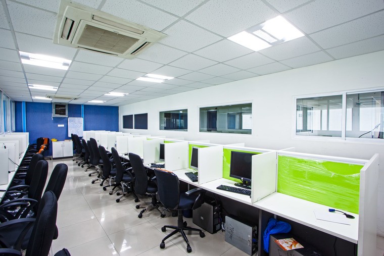 BPO and call center 24/7 workstation layout contractors Delhi NCR